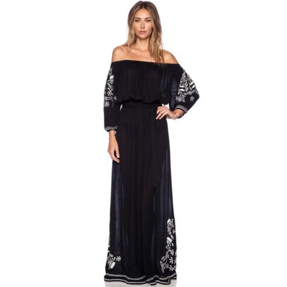 Tularosa Vivian embroidered off shoulder maxi - Picture 2 of 7